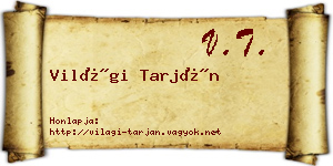 Világi Tarján névjegykártya